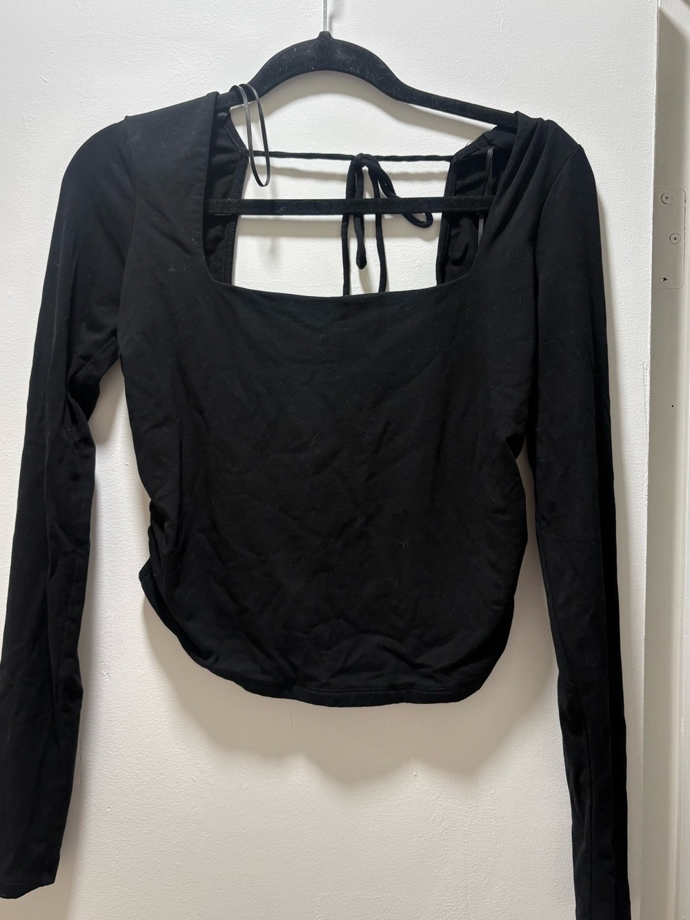 Garage Women's Long Sleeve Square Neck Top - Black